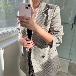 Mango Wrap check blazer
